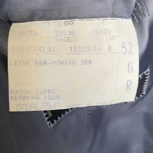 LANVIN Wool Gray Blue Copper PinStripe Button Front Blazer Jacket 44R - Picture 13 of 13